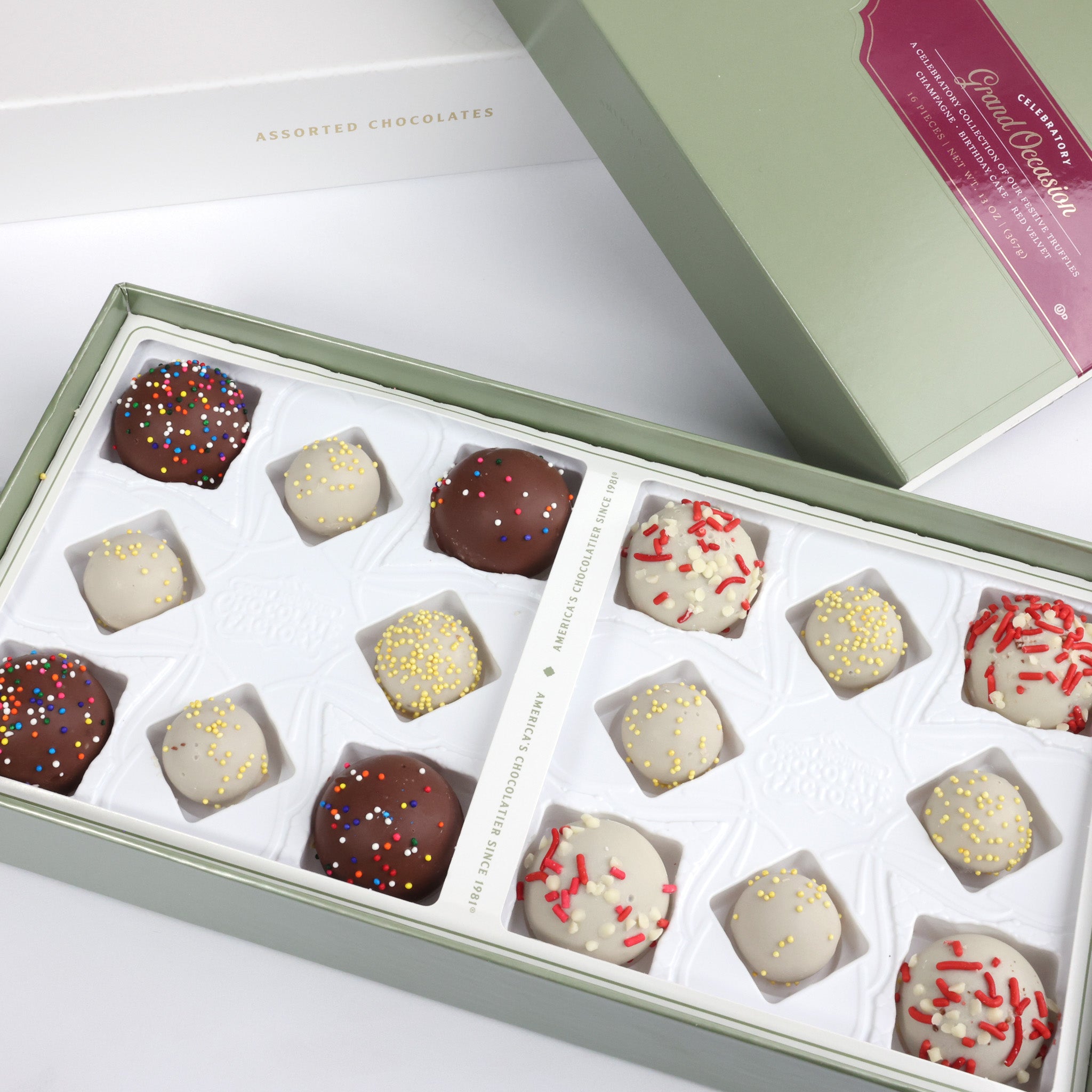 Assorted boxed chocolates, Rocky Mountain Chocolate Factory, Grand Occasion