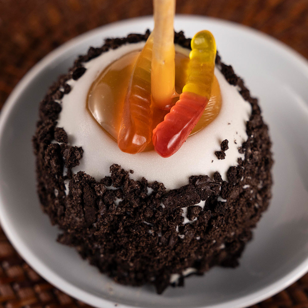 Worms and Dirt Caramel Apple, gourmet caramel apples, Rocky Mountain Chocolate Factory