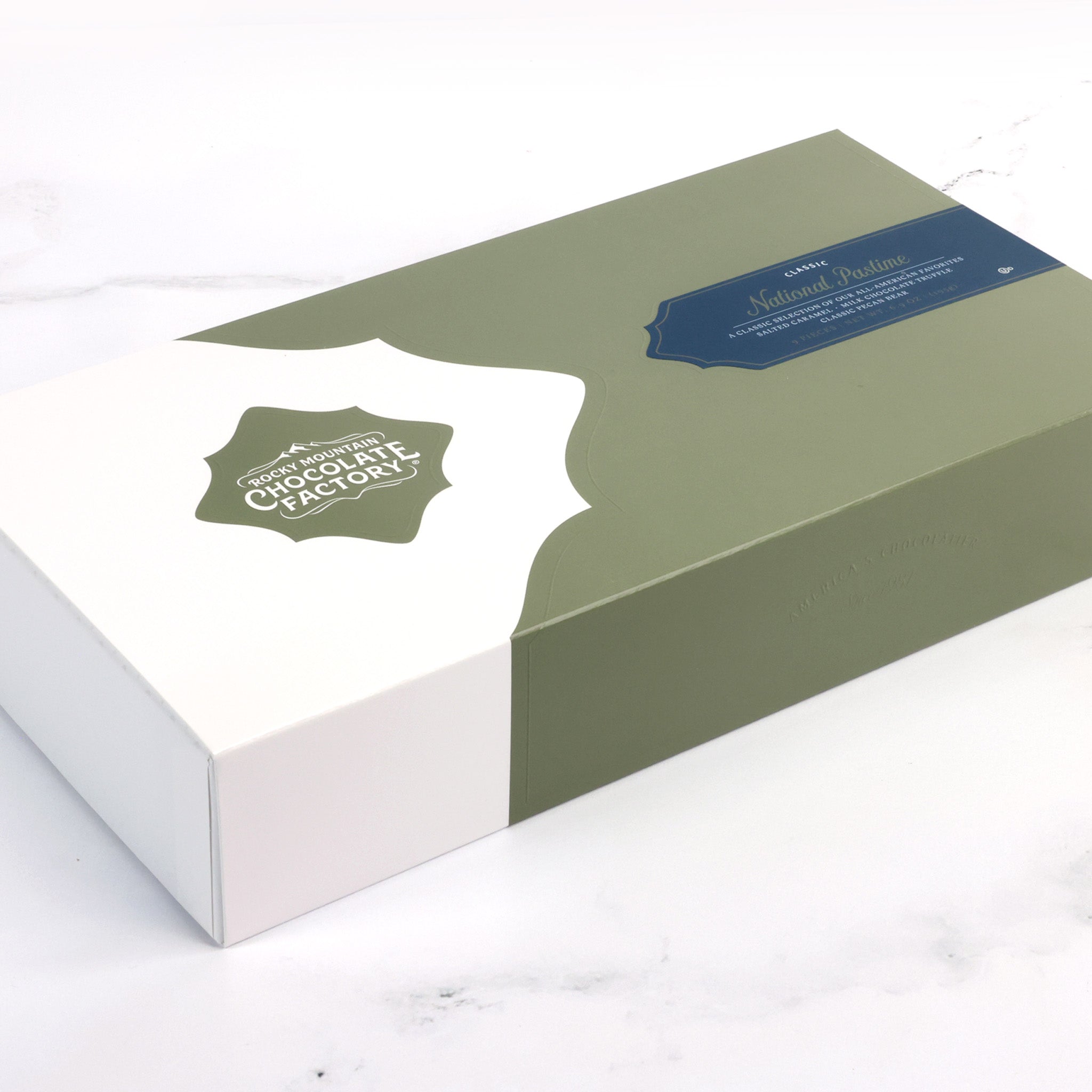 Assorted boxed chocolates, Rocky Mountain Chocolate Factory, National Pastime