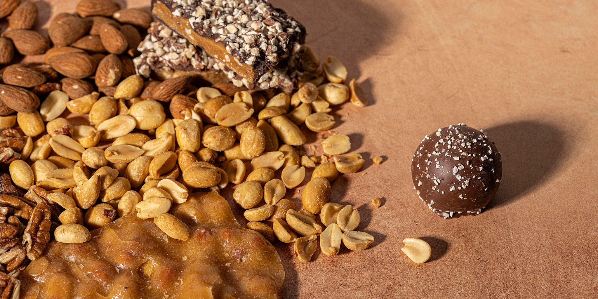 Gourmet pecan, almond, peanut premium chocolates, Rocky Mountain Chocolate Factory