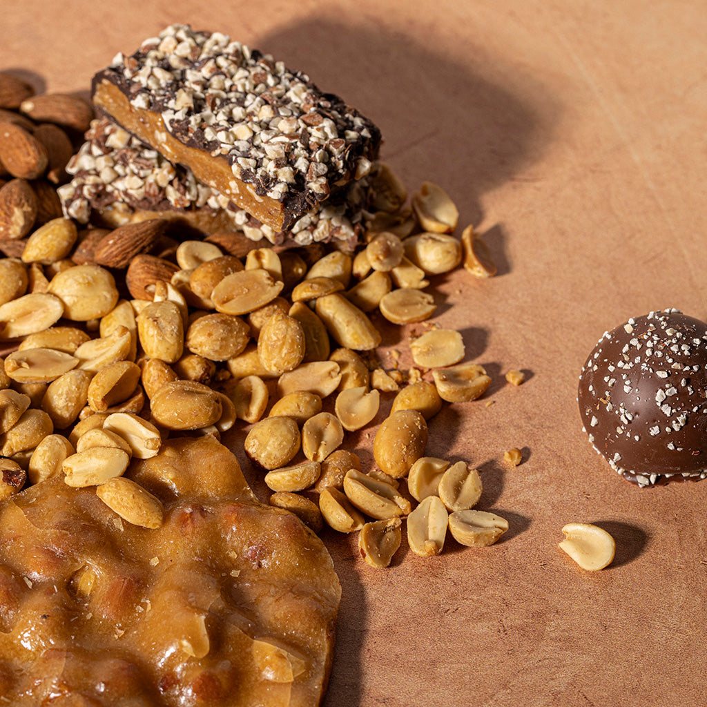 Gourmet pecan, almond, peanut premium chocolates, Rocky Mountain Chocolate Factory