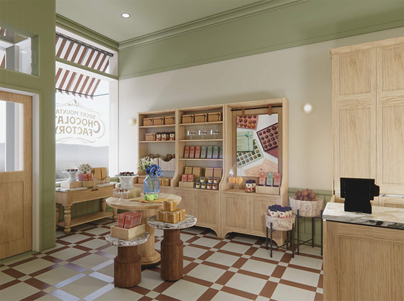 Rendering of a Rocky Mountain Chocolate Factory store